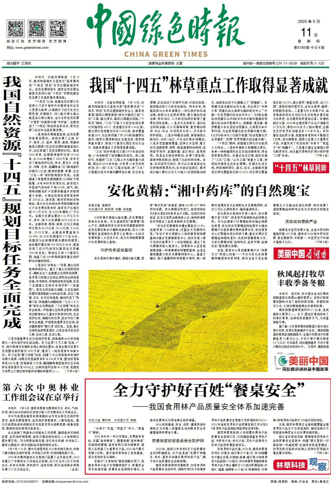 全力守护好百姓“餐桌安全” ——我国食用林产品质量安全体系加